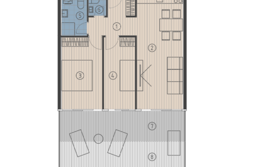 Dvosobni stan S302 u novogradnji, Krilo Jesenice